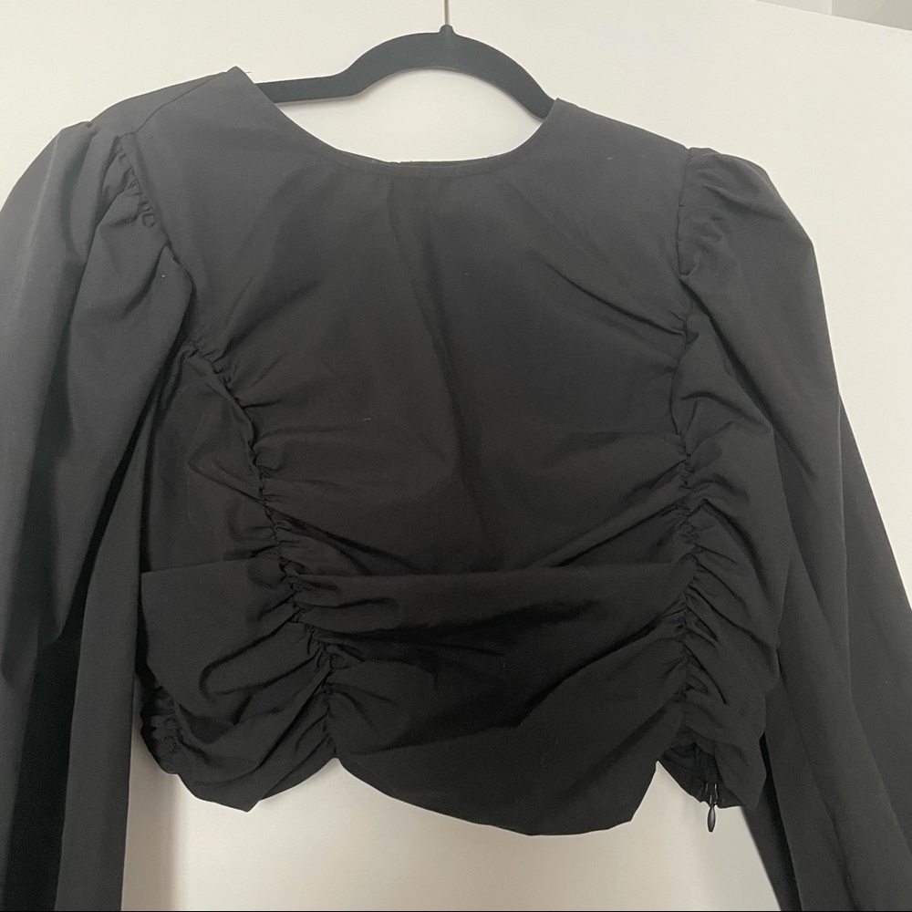 Forever 21 Long Sleeve Crop Top with Ruching